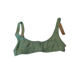 J Crew Heritage Scoop Neck Bikini Top Size Small Green Swim NWT (878)